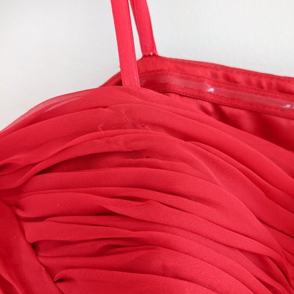 Le Chateau Strapless Chiffon Dress, Red, Size M - Picture 8 of 8